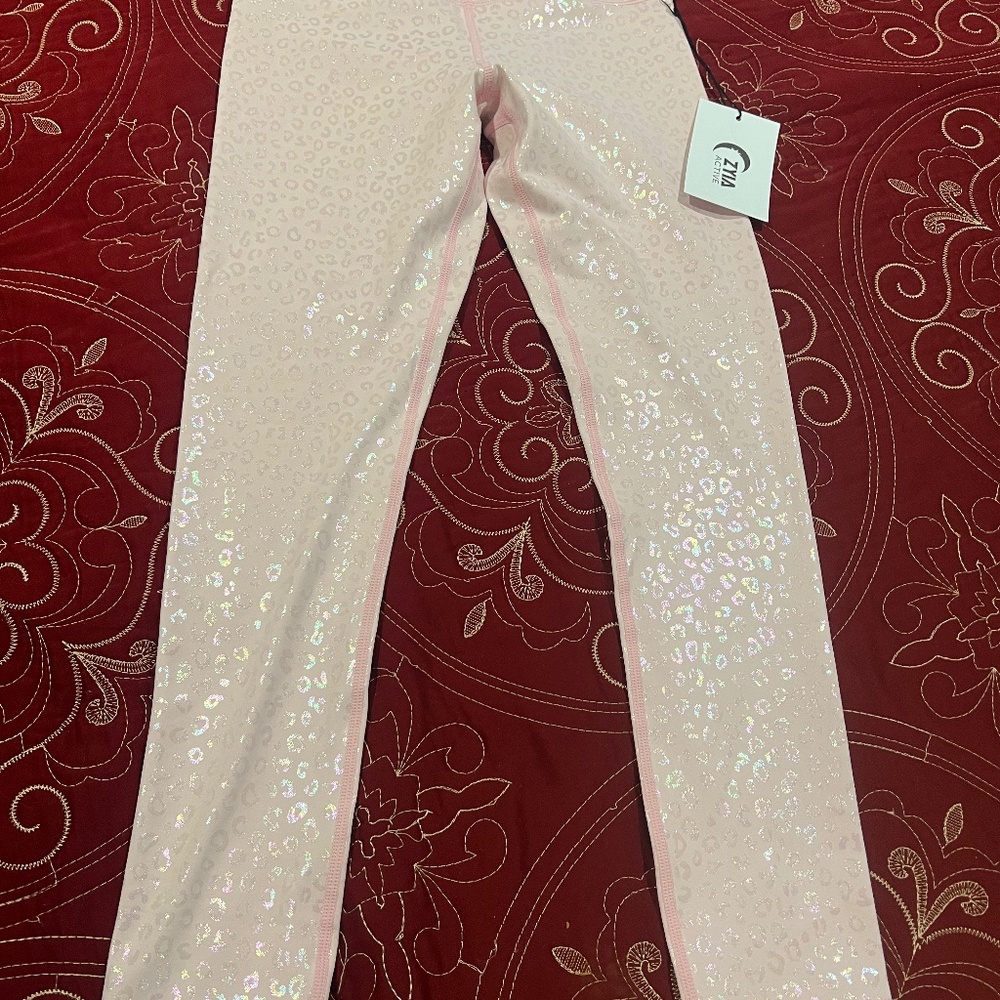 ZYIA Pink leopard unicorn light n tight hi-rise 7/8 24”